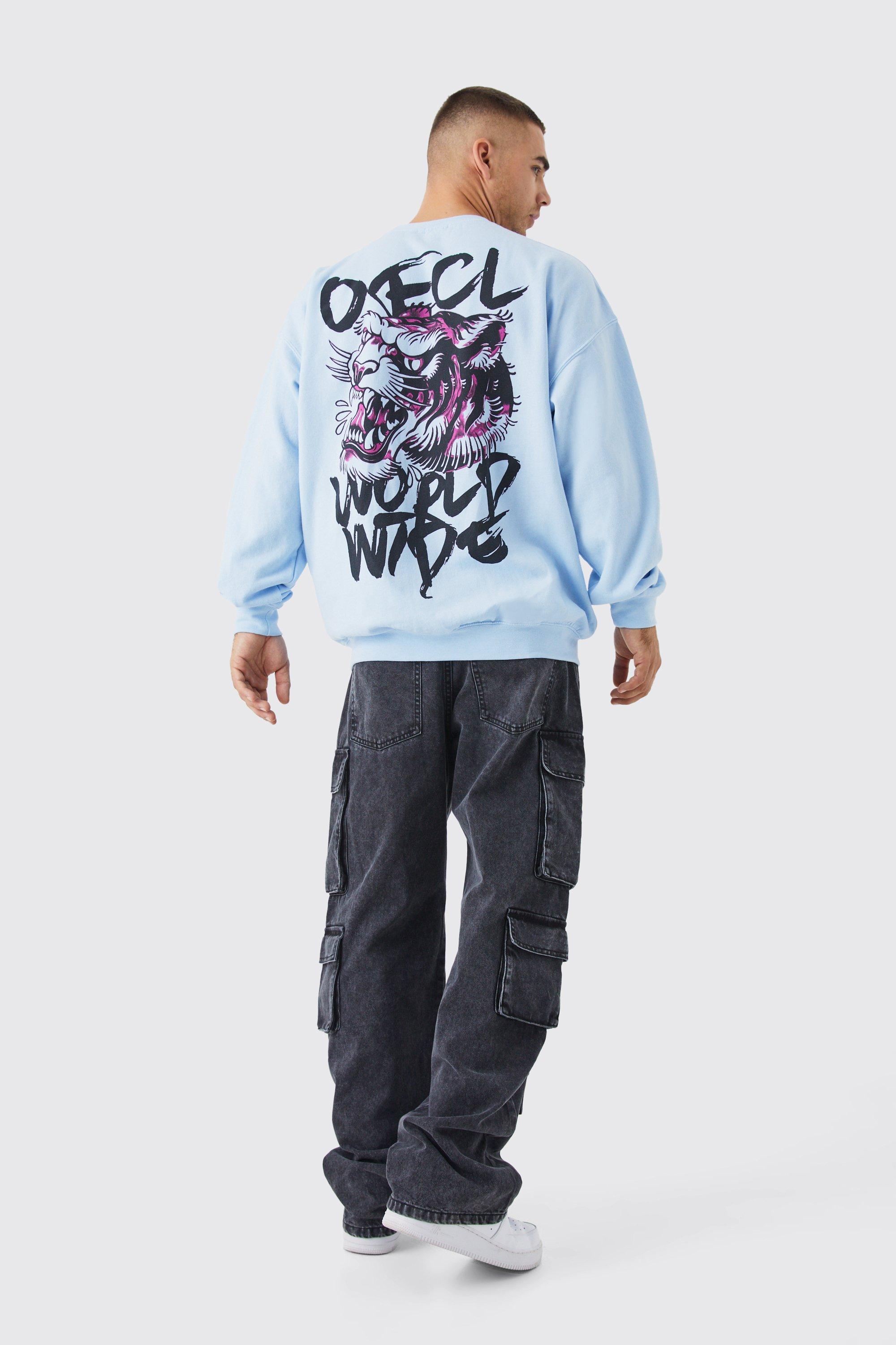 Light blue graphic online sweatshirt